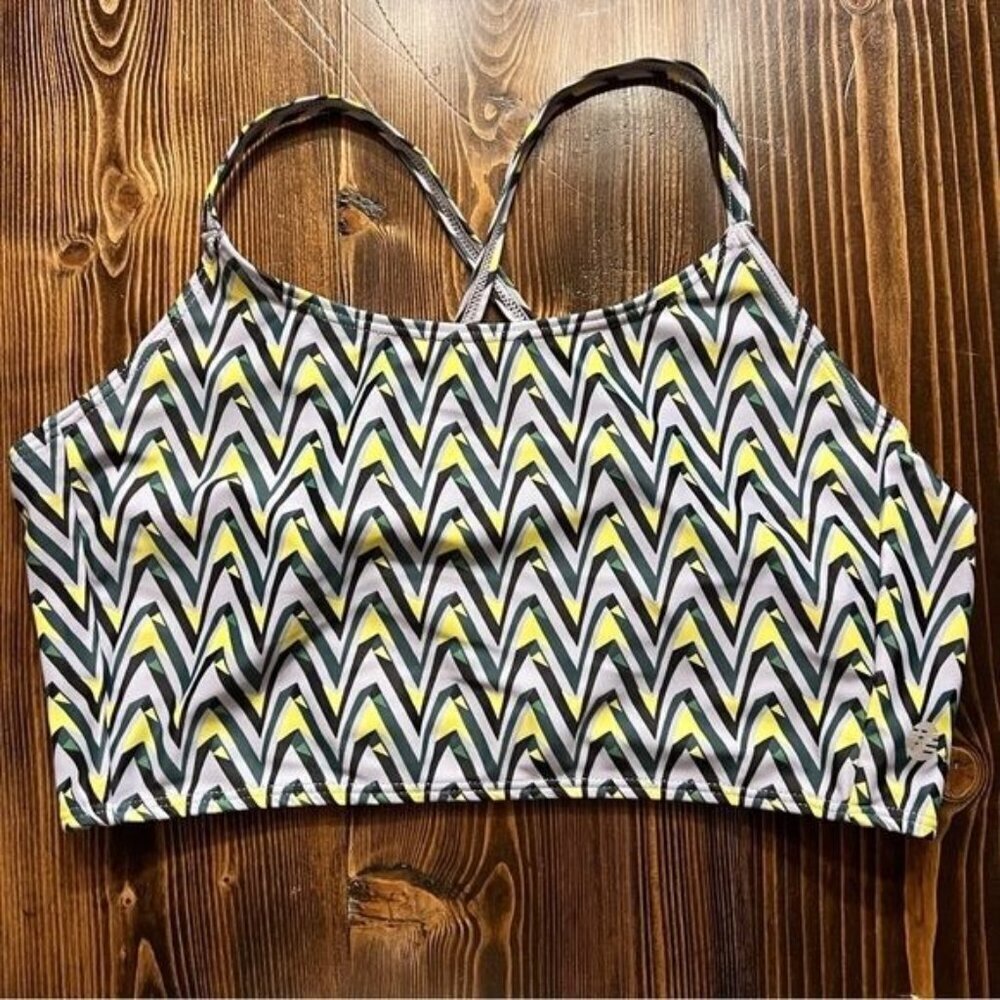 Z by Zella Girls Diamond in the Rough Bikini Top‎ 12 Chevron Swim Suit